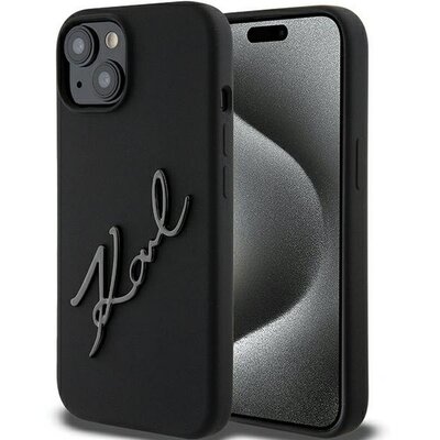 Eredeti tok KARL LAGERFELD KLHCP15SSKSBMCK for iPhone 15 (Silicone Karl Script Logo / black)