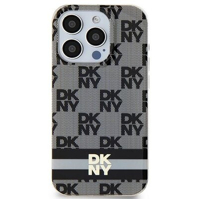 DKNY tok IPHONE 14 compatible with MagSafe DKHMP14SHCPTSK (DKNY HC MagSafe PC TPU Checkered Pattern W/Printed Stripes) black