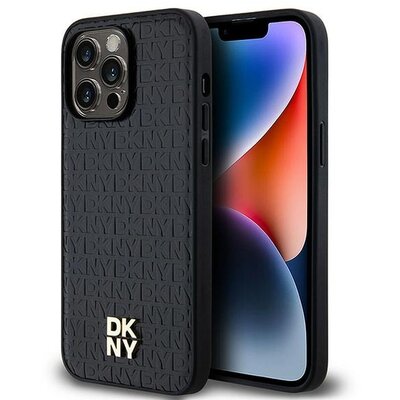 DKNY tok IPHONE 13 Pro Max compatible with MagSafe DKHMP13XPSHRPSK (DKNY HC MagSafe Pu Repeat Pattern W/Stack Logo) black