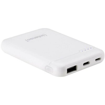 Intenso XS5000 Powerbank 5000 mAh LiPo USB-A, USB-C®, Mikro USB Fehér állapotjelző