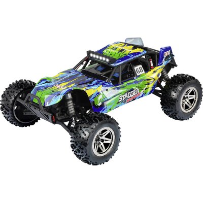 Reely Stagger Brushless 1:10 RC modellautó Elektro Buggy 4WD 100% RtR 2,4 GHz Akkuval, töltőkészülékkel és adóakkukkal, Brushless-Combo-val