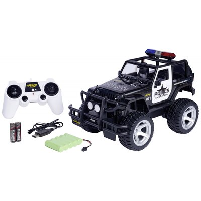 Carson Modellsport Jeep Wrangler Police 1:12 RC kezdő modellautó Elektro Terepjáró RtR 2,4 GHz