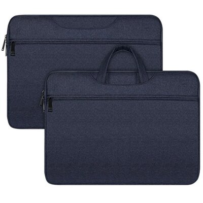 DUX DUCIS LBTC kézitáska álló LAPTOP/NOTEBOOK/TABLET (univerzális, textil, kézpánt, 14-15.4" méret) SÖTÉTKÉK