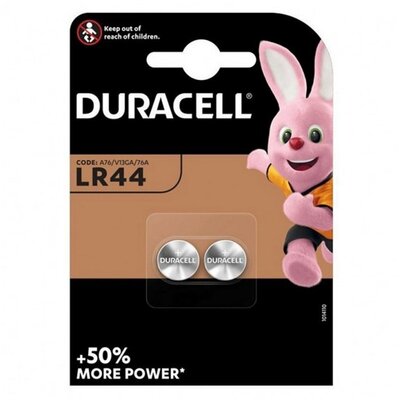 DURACELL LR44B2 DURACELL gombelem (LR44, 1.5V, alkáli) 2db/csomag