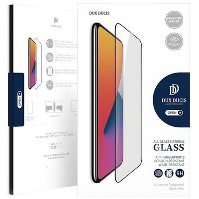 Xiaomi 11T / 11T Pro, Kijelzővédő fólia, ütésálló fólia (az íves részre is!), Tempered Glass (edzett üveg), Dux Ducis, fekete