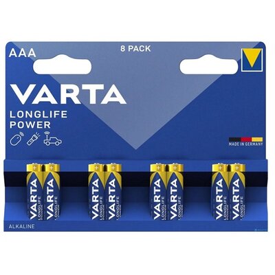 VARTA 4903121418 VARTA LONGLIFE POWER tartós elem (AAA, LR03, 1.5V, alkáli) 8db/csomag