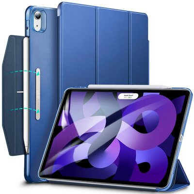 Apple iPad Air (2020 / 2022) / iPad Air 11 (2024), mappa tok, Smart Case, Apple Pencil tartóval, mágneses csattal, ESR Ascend, sötétkék