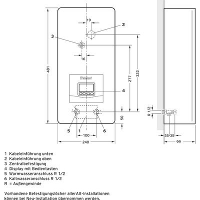 Vaillant VED E 24/8 P VED E 24/8 P Átfolyós vízmelegítő A (A+ - F) 24 kW