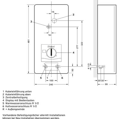 Vaillant VED E 18/8 VED E 18/8 Átfolyós vízmelegítő A (A+ - F) 18 kW