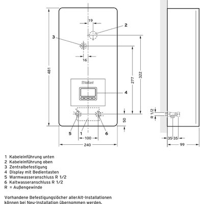 Vaillant VED E 18/8 VED E 18/8 Átfolyós vízmelegítő A (A+ - F) 18 kW