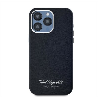 Karl Lagerfeld Grained PU Hotel RSG iPhone 15 Pro Max hátlap tok, fekete