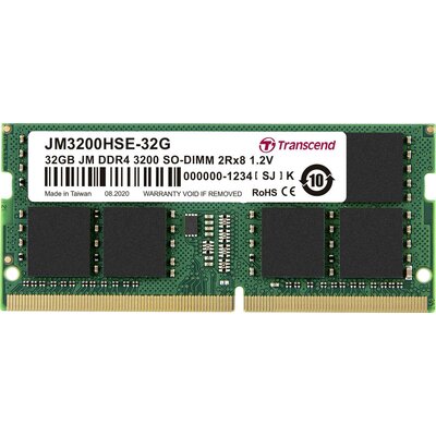 Transcend JetRAM Laptop munkamemória modul DDR4 32 GB 1 x 32 GB 3200 MHz 260pin SO-DIMM JM3200HSE-32G