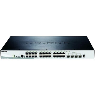 D-Link DGS-1510-28XMP/E Hálózat switch, RJ45/SFP+ 24 + 4 Port 128 Gbit/s PoE funkció