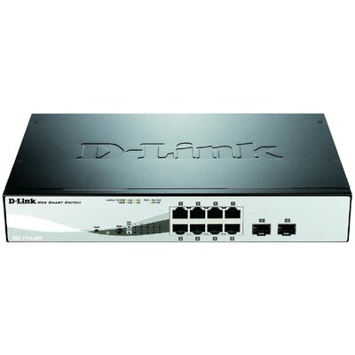 D-Link DGS-1210-08P/E Hálózati switch, RJ45/SFP 8 + 2 Port 20 GBit/s PoE funkció