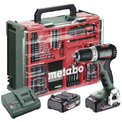 Metabo BS 18 L BL Set 613155710 Akkus fúrócsavarozó 18 V 2 Ah Lítiumion 2. akkuval, kefe nélkül, Hordtáskával, Töltővel, Tartozékokkal