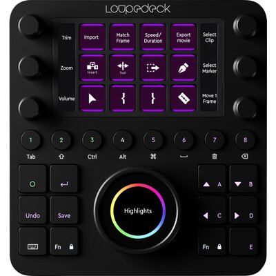 Loupedeck Loupedeck CT Konzolok streameléshez, fénykép-/videószerkesztéshez Nincs (vezérlés számítógépen keresztül) Világít, LCD gombok, hotkey funkció,