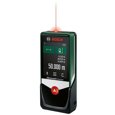 Bosch Home and Garden AdvancedDistance 50C Lézeres távolságmérő Bluetooth-os, Érintőkijelző Mérési tartomány (max.) 50 m