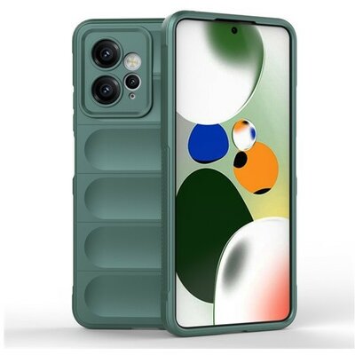 Xiaomi Redmi Note 12 4G, Szilikon tok, közepesen ütésálló, 3D minta, sötétzöld