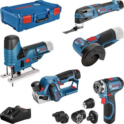 Bosch Professional 5 tool KIT + GBA + GAL + XL-boxx 0615A0017D Szerszámkészlet Univerzális hordtáskában 10 részes