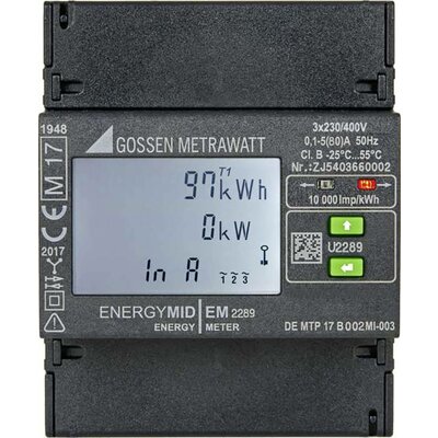 Gossen Metrawatt EM2289 TCP/IP / BACnet Háromfázisú fogyasztásmérő digitális MID konform: Igen 1 db