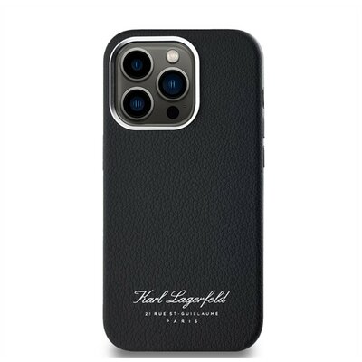 Karl Lagerfeld Grained PU Hotel RSG iPhone 14 Pro Max hátlap tok, fekete