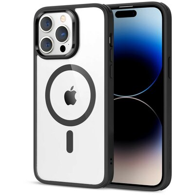 Apple iPhone 14 Pro, Szilikon tok, közepesen ütésálló, légpárnás sarok, Magsafe kompatibilis, ESR Classic Hybrid HaloLock, átlátszó/fekete