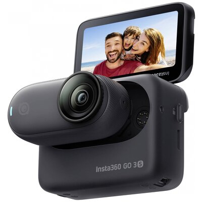 Insta360 GO 3S (64GB) Midnight Black Akciókamera 4K, Bluetooth, Képstabilizálás, Mini kamera, Fröccsenő víz ellen védett, Érintőkijelző, Vízálló , Timelapse,