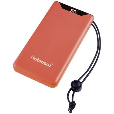 Intenso F10000 Powerbank 10000 mAh Quick Charge, Power Delivery LiPo USB-A, USB-C® Narancs állapotjelző