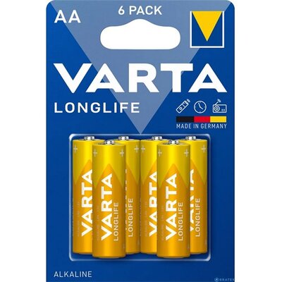 VARTA 4106101436 VARTA LONGLIFE tartós elem (AA, LR06, 1.5V, lítium) 6db/csomag