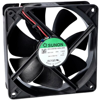 Sunon EEC0382B3-000U-A99 Axiális ventilátor 24 V/DC 157.96 m³/óra (H x Sz x Ma) 38 x 120 x 120 mm