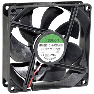 Sunon GF92251B1-000U-AE9 Axiális ventilátor 12 V/DC 127.3 m³/óra (H x Sz x Ma) 92 x 92 x 25 mm