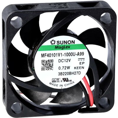 Sunon MF40101V2-1000U-G99 Axiális ventilátor 12 V/DC 11.89 m³/óra (H x Sz x Ma) 10 x 40 x 40 mm