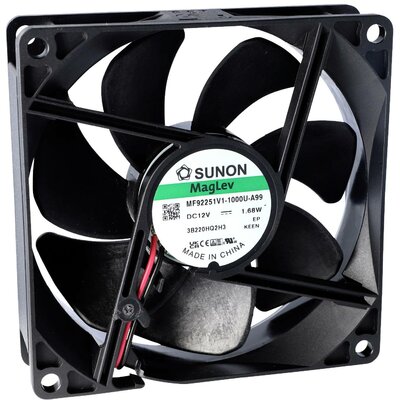 Sunon MF92251V2-1000U-A99 Axiális ventilátor 12 V/DC 76.43 m³/óra (H x Sz x Ma) 25 x 92 x 92 mm