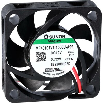 Sunon EF40101B1-1000U-A99 Axiális ventilátor 12 V/DC 13.58 m³/óra (H x Sz x Ma) 10 x 40 x 40 mm