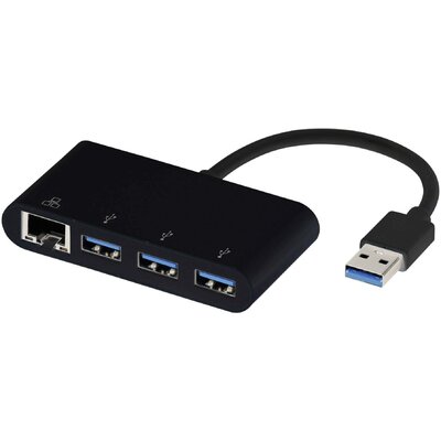 Vivanco USB 3.0 Átalakító [4x RJ45 alj, USB 3.2 Gen 1 A alj - 1x USB 3.1 dugó, A típus] 39638 10.00 cm