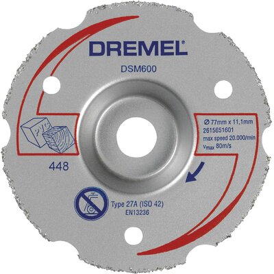 Dremel 2615S600JB Vágótárcsa, hajlított 77 mm 1 db Keményfa, Puhafa, Furnérlemez, Laminált, Rost, Műanyag, Gipszkarton, Plexiüveg, Vinyl