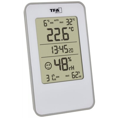 TFA Dostmann Digitales Thermo-Hygrometer Hőmérséklet- és légnedvesség mérő Fehér