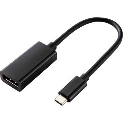 Renkforce USB-C® / Kijelző csatlakozó Átalakító kábel USB-C® dugó, DisplayPort alj 0.14 m Fekete RF-4613070 USB-C® kijelzőkábel