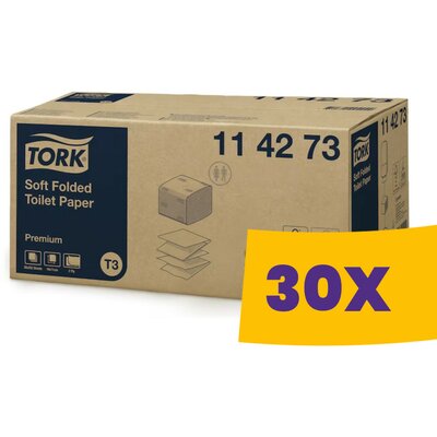 Tork Soft Folded (hajtogatott) toalettpapír - 114273 (Karton - 30 csg)