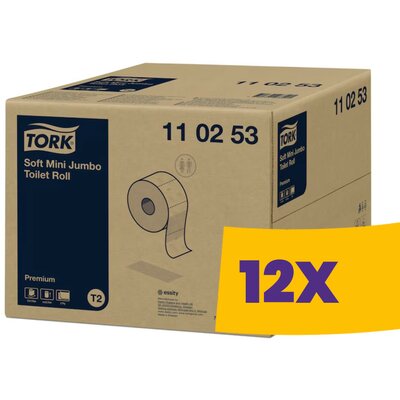 Tork Soft Mini Jumbo Prémium toalettpapír 19cm átm. - 110253 (Karton - 12 tek)