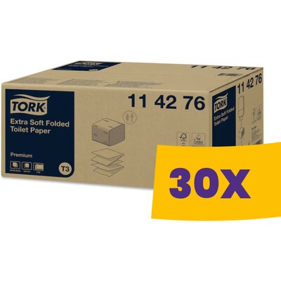 Tork Extra Soft Folded (hajtogatott) toalettpapír - 114276 (Karton - 30 csg)