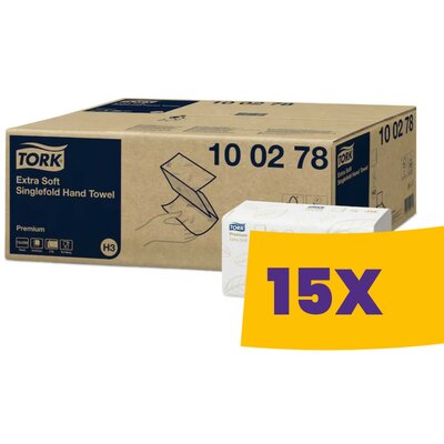 Tork Extra Soft Singlefold hajtogatott kéztörlő - 100278 (Karton - 15 csg)