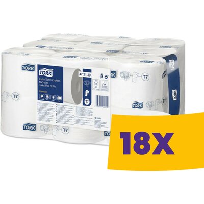 Tork Extra Soft belsőmag nélküli Mid-size toalettpapír - 472139 (Karton - 18 tek)