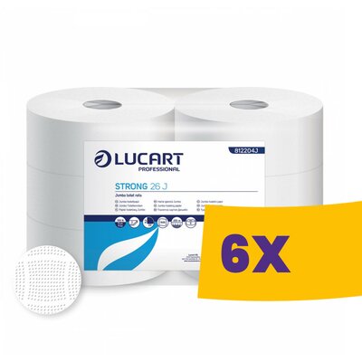 Lucart Strong 26J WC papír 26cm átm. - 2 rétegű, hófehér, 255m (Karton - 6 tek)