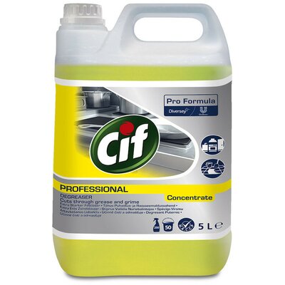 Cif Pro Formula Degreaser Concentrate Erőteljes tisztító-, zsíroldószer nagyobb konyhai felületekhez 5L