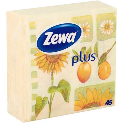 Zewa Plus napraforgó mintás szalvéta 33x33 - 1 rétegű 45db-os