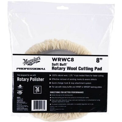 Meguiar's Soft Buff Rotary Wool Pad gyapjú polírozó korong 20,3 cm