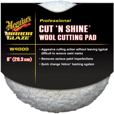 Meguiar's Cut 'N Shine Wool Cutting Pad gyapjú vágó polírozó korong 20 cm