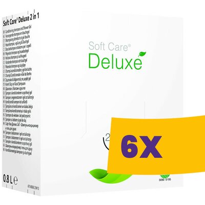 Soft Care Deluxe 2in1 Környezetbarát, kondicionáló sampon, balzsam és tusfürdő 800ml (Karton - 6 db)