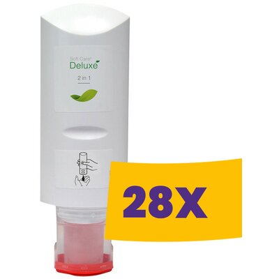 Soft Care Deluxe 2in1 Környezetbarát, kondicionáló sampon, balzsam és tusfürdő 300ml (Karton - 28 db)